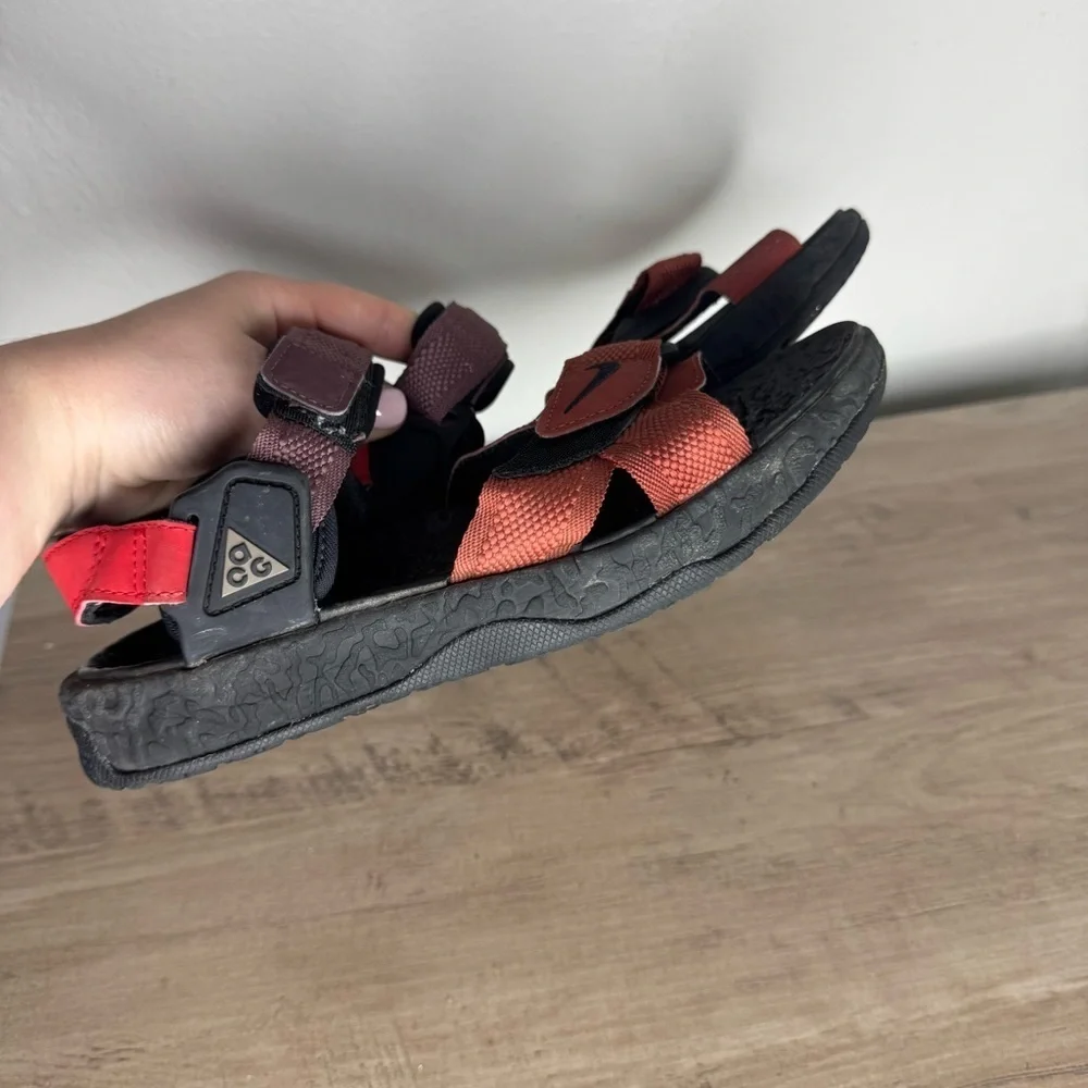 Boys NIKE ACG Air Deschutz + Sandals Slides DC9092-600 Redstone Black